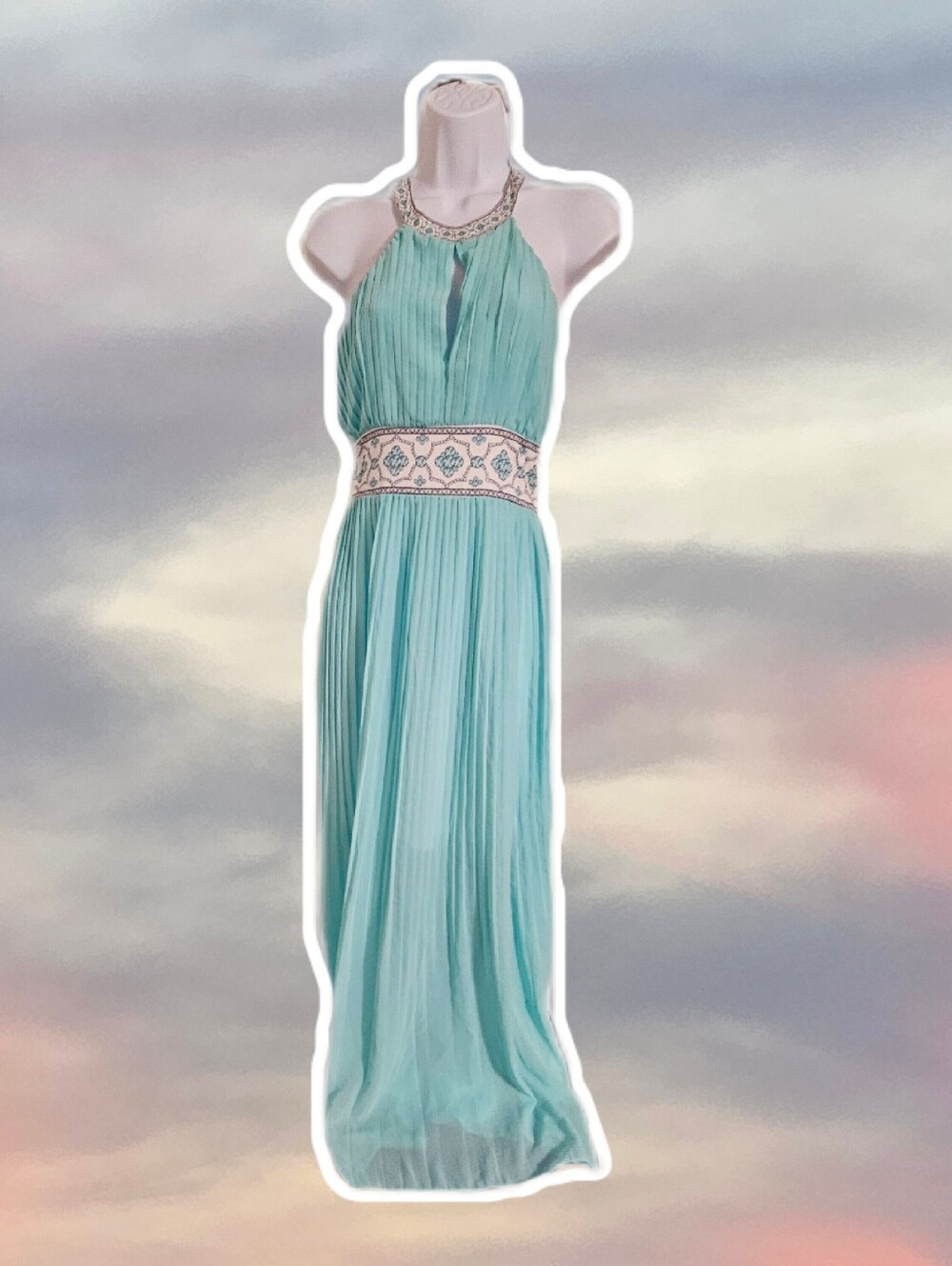 5/$20 Mint Blue Halter Dress S